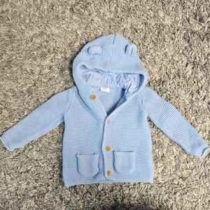 Adorable NEXT Blue Knit Baby Hoodie with Ears
